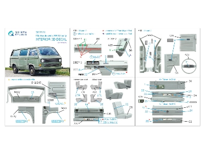 Bundeswehr Vw T3 Family - 3d-printed & Coloured Interior On Decal Paper (For Takom Kits) - image 2