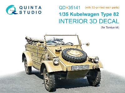 Kubelwagen Type 82 - 3d-printed & Coloured Interior On Decal Paper With 3d-printed Resin Parts (For Tamiya Kits) - image 1