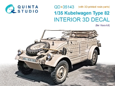 Kubelwagen Type 82 - 3d-printed & Coloured Interior On Decal Paper With 3d-printed Resin Parts (For Hero Kits) - image 1