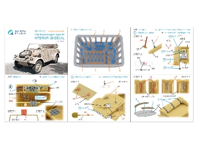 Kubelwagen Type 82 - 3d-printed & Coloured Interior On Decal Paper With 3d-printed Resin Parts (For Hero Kits) - image 2