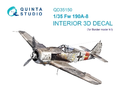 Focke Wulf Fw-190 A-8 - 3d-printed & Coloured Interior On Decal Paper (For Border Model Kits) - image 1