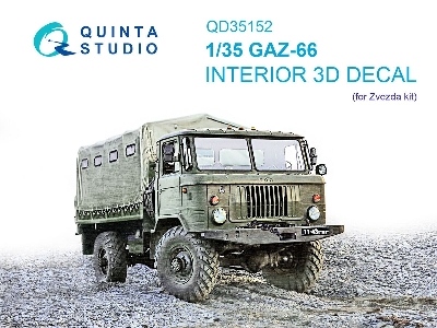 Gaz-66 - 3d-printed & Coloured Interior On Decal Paper (For Zvezda Kits) - image 1