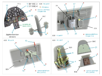 Messerschmitt Bf-109 E-3/E-4 - 3d-printed & Coloured Interior On Decal Paper (For Hobby Bosskits) - image 2
