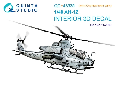 Bell Ah-1 Z Zulu Cobra/Viper - 3d-printed & Coloured Interior On Decal Paper With 3d-printed Resin Parts (For Kitty Hawk Kits) -