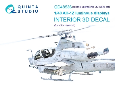 Bell Ah-1 Z Zulu Cobra / Viper Luminous Displays - 3d-printed & Coloured Interior On Decal Paper (For Kitty Hawk Kits) - image 1