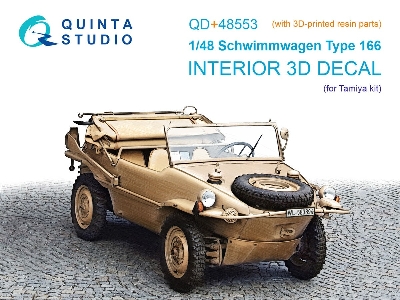 Schwimmwagen Type 166 - 3d-printed & Coloured Interior On Decal Paper With 3d-printed Resin Parts (For Tamiya Kits) - image 1