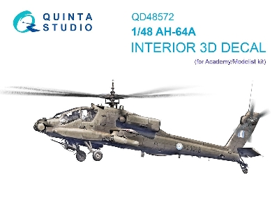 Ah-64 A Apache - 3d-printed & Coloured Interior On Decal Paper (For Academy / Modelist Kits) - image 1