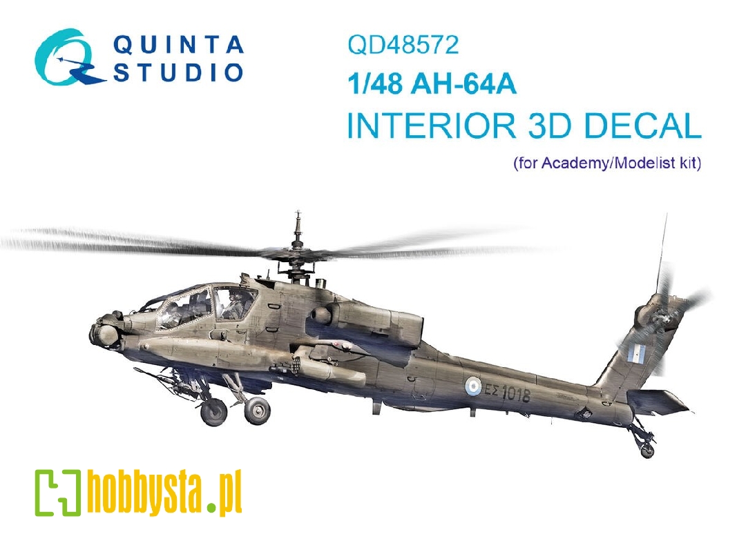 Ah-64 A Apache - 3d-printed & Coloured Interior On Decal Paper (For Academy / Modelist Kits) - image 1 Ah-64 A Apache - 3d-printed & Coloured Interior On Decal Paper (For Academy / Modelist Kits) - image 1