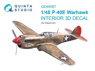 Curtiss P-40 E Warhawk - 3d-printed & Coloured Interior On Decal Paper (For Eduard Kits) - image 1
