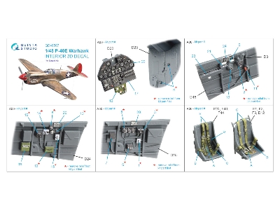 Curtiss P-40 E Warhawk - 3d-printed & Coloured Interior On Decal Paper (For Eduard Kits) - image 2