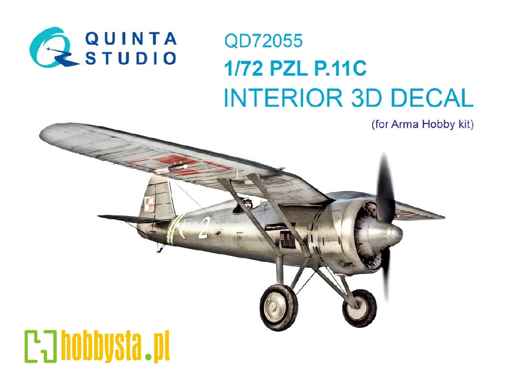 Pzl P.11 &#1057; - 3d-printed & Coloured Interior On Decal Paper (For Arma Hobby Kits) - image 1