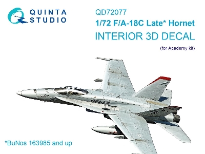 F/A-18 C Late - 3d-printed & Coloured Interior On Decal Paper (For Academy Kits) - image 1
