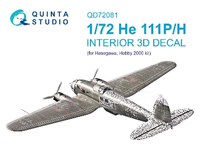 Heinkel He-111 P/H - 3d-printed & Coloured Interior On Decal Paper (For Hasegawa Kits) - image 1