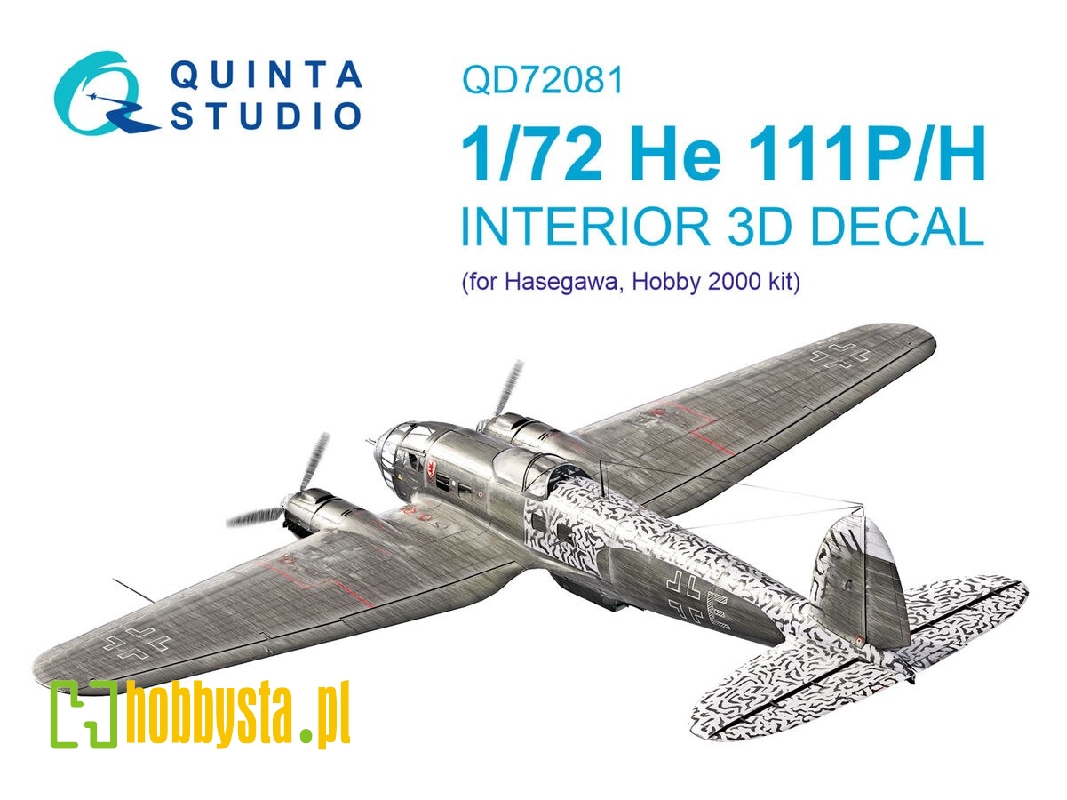 Heinkel He-111 P/H - 3d-printed & Coloured Interior On Decal Paper (For Hasegawa Kits) - image 1 Heinkel He-111 P/H - 3d-printed & Coloured Interior On Decal Paper (For Hasegawa Kits) - image 1