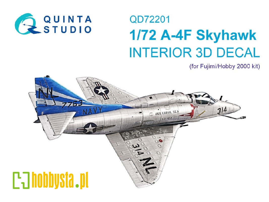 Douglas A-4 F Skyhawk - 3d-printed & Coloured Interior On Decal Paper (For Fujimi / Hobby 2000) Kits) - image 1 Douglas A-4 F Skyhawk - 3d-printed & Coloured Interior On Decal Paper (For Fujimi / Hobby 2000) Kits) - image 1