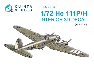 Heinkel He-111 P/H - 3d-printed & Coloured Interior On Decal Paper (For Airfix Kits) - image 1