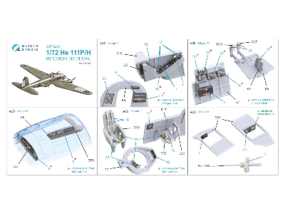 Heinkel He-111 P/H - 3d-printed & Coloured Interior On Decal Paper (For Airfix Kits) - image 2