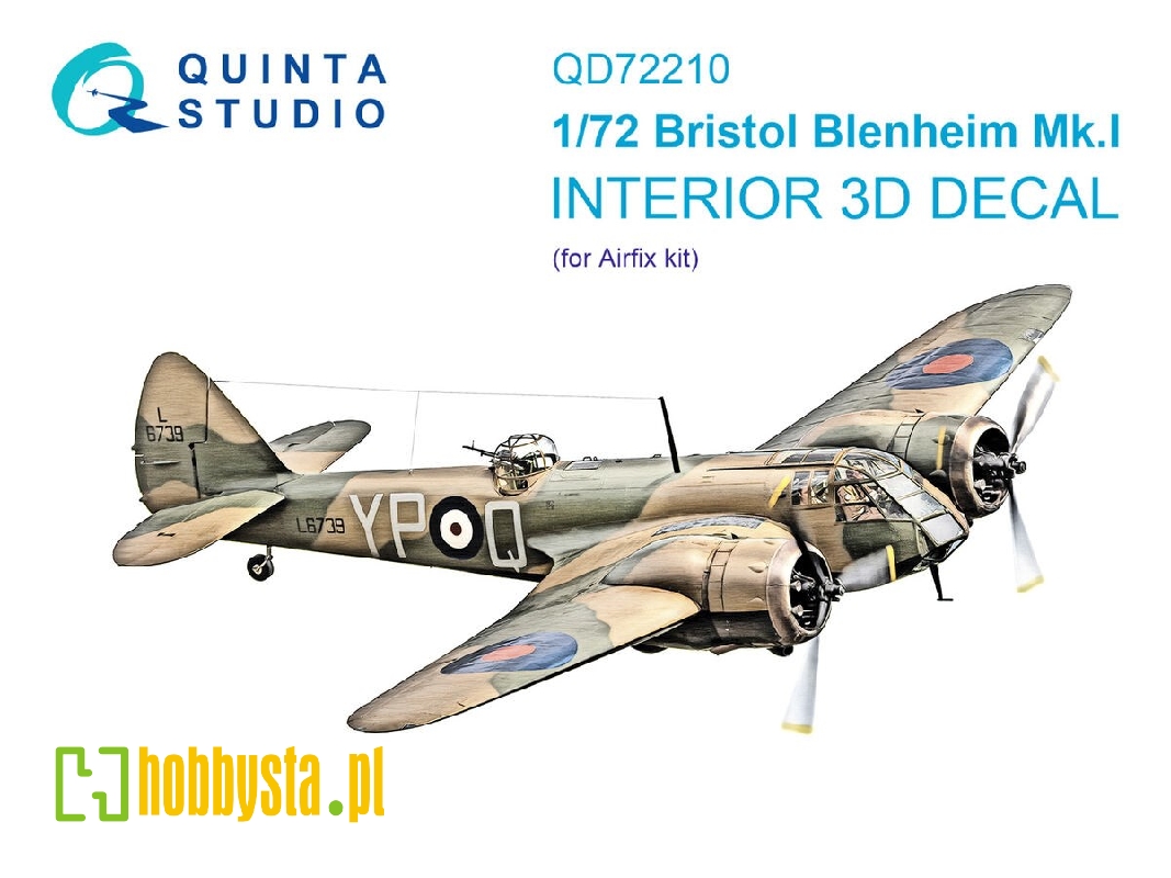 Bristol Blenheim Mk.I - 3d-printed & Coloured Interior On Decal Paper (For Airfix Kits) - image 1 Bristol Blenheim Mk.I - 3d-printed & Coloured Interior On Decal Paper (For Airfix Kits) - image 1