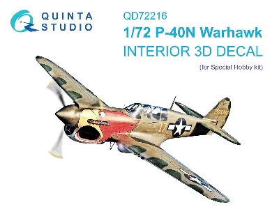 Curtiss P-40 N Warhawk - 3d-printed & Coloured Interior On Decal Paper (For Special Hobby Kits) - image 1