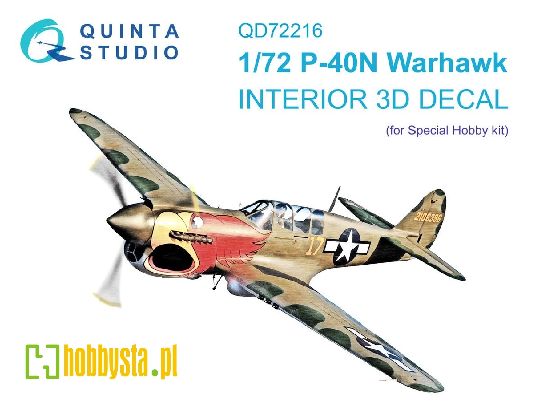 Curtiss P-40 N Warhawk - 3d-printed & Coloured Interior On Decal Paper (For Special Hobby Kits) - image 1 Curtiss P-40 N Warhawk - 3d-printed & Coloured Interior On Decal Paper (For Special Hobby Kits) - image 1