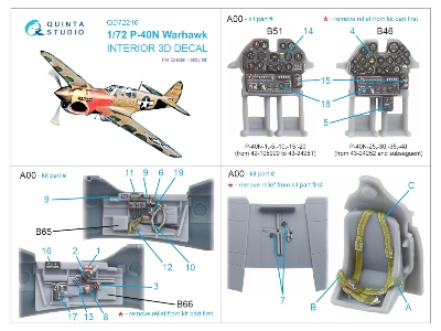 Curtiss P-40 N Warhawk - 3d-printed & Coloured Interior On Decal Paper (For Special Hobby Kits) - image 11