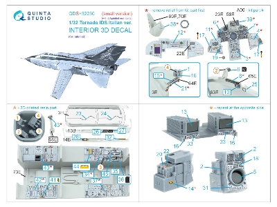 Panavia Tornado Ids Italian Version - 3d-printed & Coloured Interior With 3d-printed Resin Parts (Small Version / For Italeri Ki