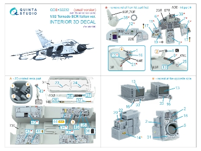 Panavia Tornado Ecr Italian Version - Interior 3d Decal With 3d-printed Resin Parts (For Italeri Kits) - image 12