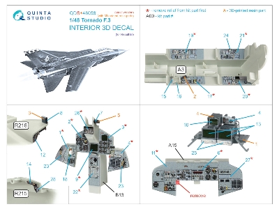 Tornado F.3 - 3d-printed & Coloured Interior With 3d-printed Resin Parts (For Revell Kits / Small Version) - image 2