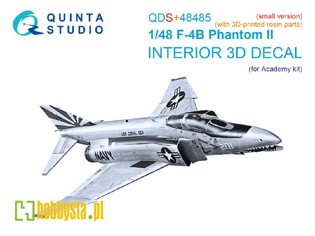 F-4 B Phantom Ii - 3d-printed & Coloured Interior With 3d-printed Resin Parts (For Academy Kits / Small Version) - image 1 F-4 B Phantom Ii - 3d-printed & Coloured Interior With 3d-printed Resin Parts (For Academy Kits / Small Version) - image 1