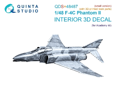 F-4 C Phantom Ii  - 3d-printed & Coloured Interior With 3d-printed Resin Parts (For Academy Kits / Small Version) - image 1