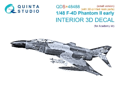 F-4 D Early Phantom Ii  - 3d-printed & Coloured Interior With 3d-printed Resin Parts (For Academy Kits / Small Version) - image 