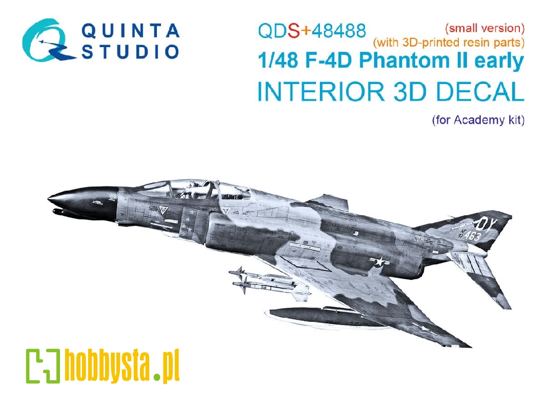 F-4 D Early Phantom Ii - 3d-printed & Coloured Interior With 3d-printed Resin Parts (For Academy Kits / Small Version) - image F-4 D Early Phantom Ii - 3d-printed & Coloured Interior With 3d-printed Resin Parts (For Academy Kits / Small Version) - image