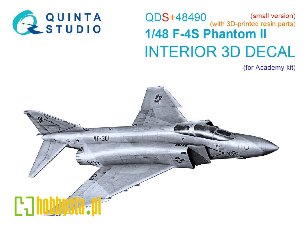 F-4 S Phantom Ii - 3d-printed & Coloured Interior With 3d-printed Resin Parts (For Academy Kits / Small Version) - image 1 F-4 S Phantom Ii - 3d-printed & Coloured Interior With 3d-printed Resin Parts (For Academy Kits / Small Version) - image 1