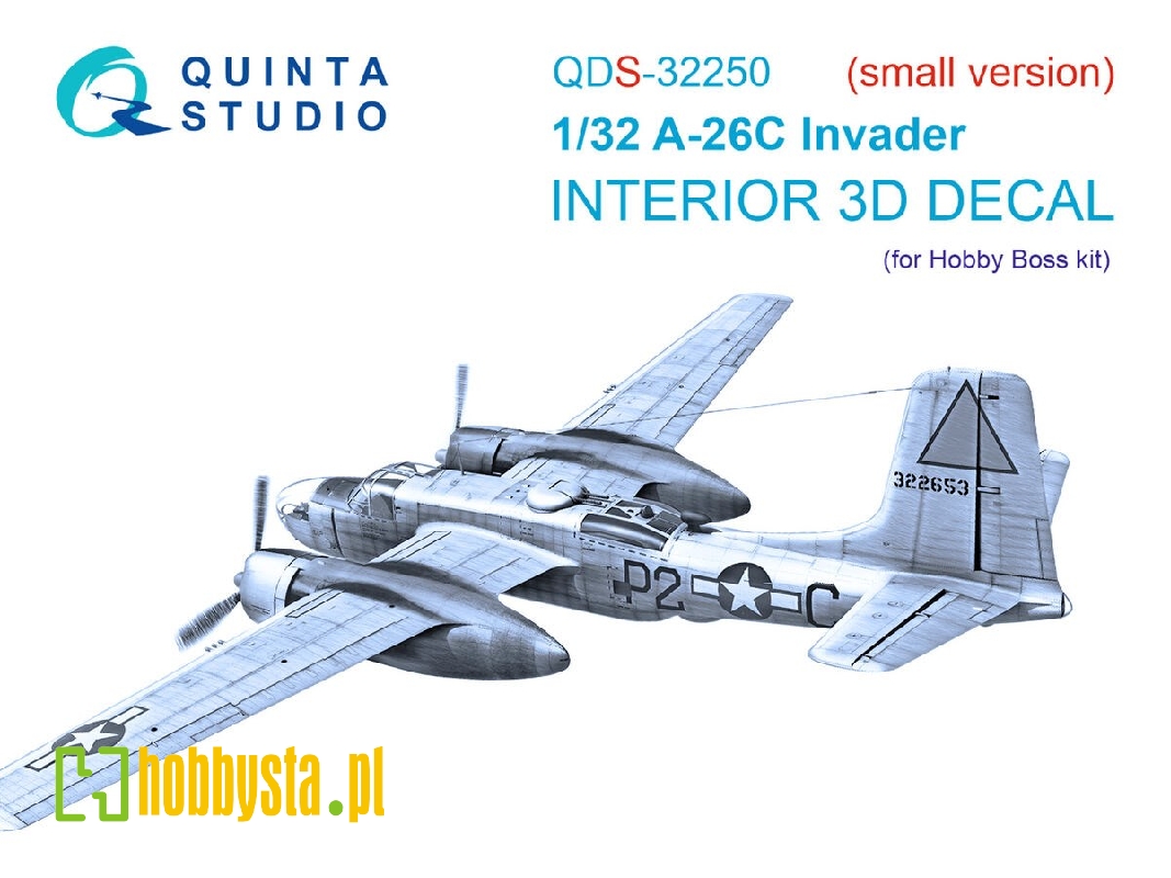 Douglas A-26 C Invader - 3d-printed & Coloured Interior On Decal Paper (For Hobby Boss Kits / Small Version) - image 1