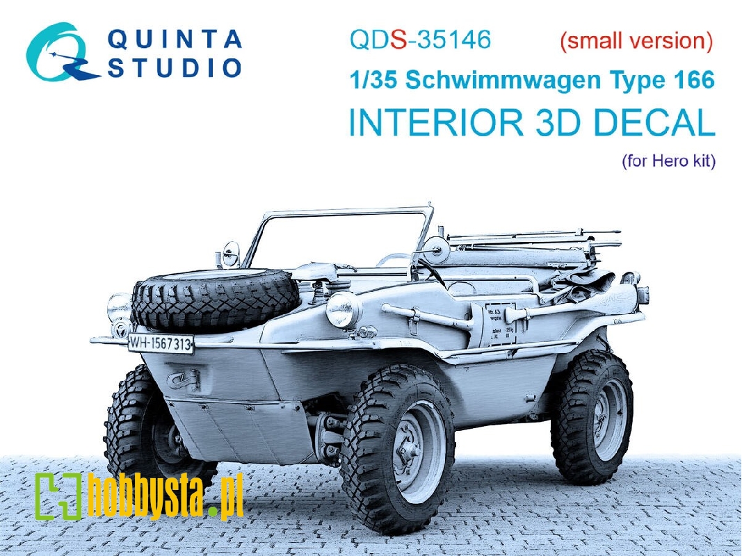 Schwimmwagen Type 166 - 3d-printed & Coloured Interior On Decal Paper (For Hero Kits / Small Version) - image 1 Schwimmwagen Type 166 - 3d-printed & Coloured Interior On Decal Paper (For Hero Kits / Small Version) - image 1