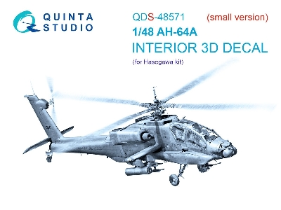 Ah-64 A Apache - 3d-printed & Coloured Interior On Decal Paper (For Hasegawa Kits / Small Version) - image 1