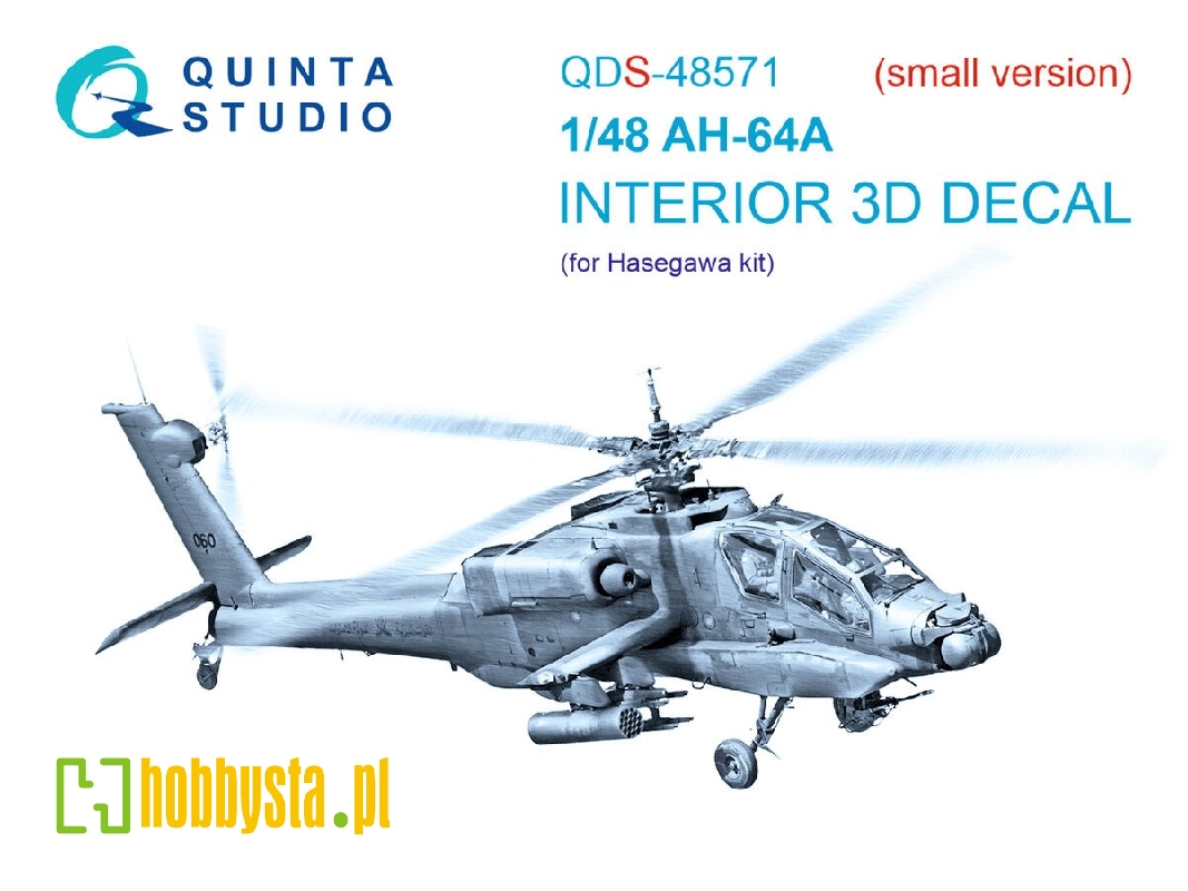 Ah-64 A Apache - 3d-printed & Coloured Interior On Decal Paper (For Hasegawa Kits / Small Version) - image 1 Ah-64 A Apache - 3d-printed & Coloured Interior On Decal Paper (For Hasegawa Kits / Small Version) - image 1