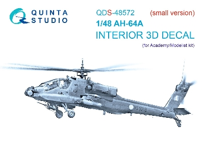 Ah-64 A Apache - 3d-printed & Coloured Interior On Decal Paper (For Academy And Modelist Kits / Small Version) - image 1