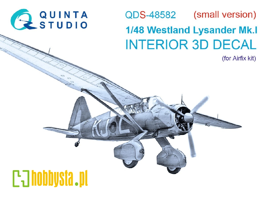 Westland Lysander Mk.I - 3d-printed & Coloured Interior On Decal Paper (For Airfix Kits / Small Version) - image 1 Westland Lysander Mk.I - 3d-printed & Coloured Interior On Decal Paper (For Airfix Kits / Small Version) - image 1