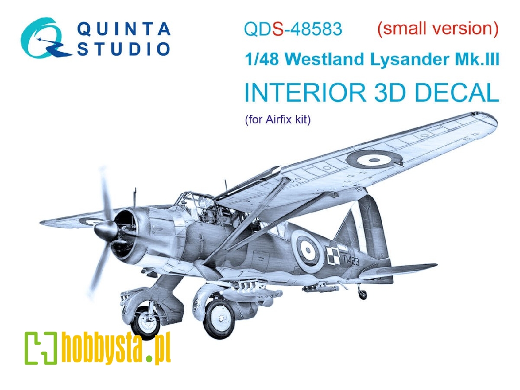 Westland Lysander Mk.Iii - 3d-printed & Coloured Interior On Decal Paper (For Airfix Kits / Small Version) - image 1 Westland Lysander Mk.Iii - 3d-printed & Coloured Interior On Decal Paper (For Airfix Kits / Small Version) - image 1