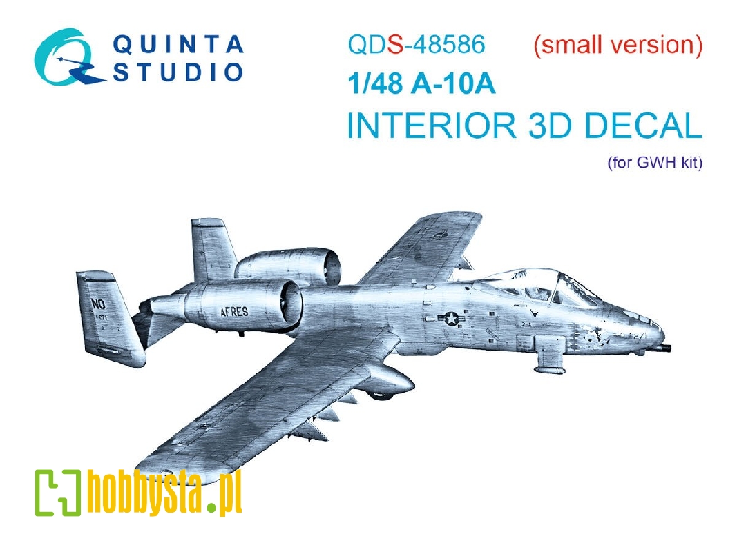 Fairchild A-10 A Warthog - 3d-printed & Coloured Interior On Decal Paper (For Gwh Kits / Small Version) - image 1 Fairchild A-10 A Warthog - 3d-printed & Coloured Interior On Decal Paper (For Gwh Kits / Small Version) - image 1