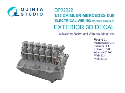 Daimler-mercedes D.Iii Electrical Wiring For Roland C.Ii / Albatros D.I-v / Pfalz D.Iii/D.Xii And Junkers D.1 Etc. (For Wingnut 