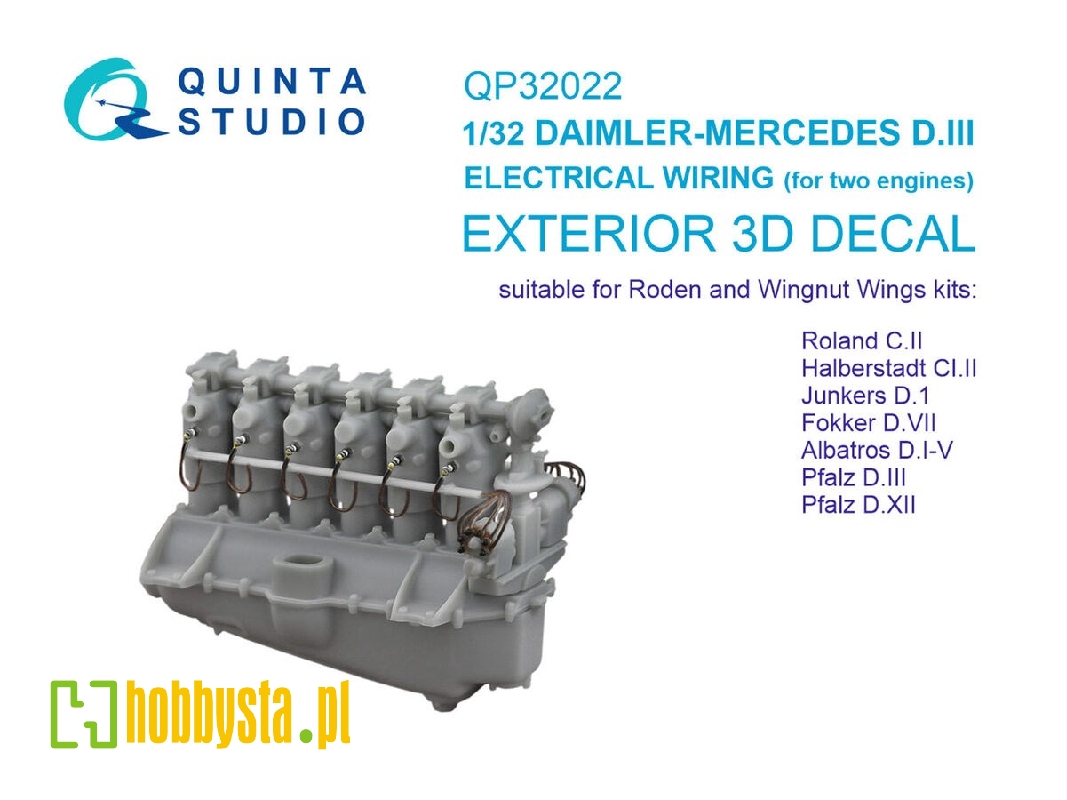 Daimler-mercedes D.Iii Electrical Wiring For Roland C.Ii / Albatros D.I-v / Pfalz D.Iii/D.Xii And Junkers D.1 Etc. (For Wingnut 
