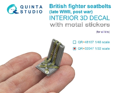 British Fighter Seat Belts (Late Wwii, Post-war) With Metal Buckles (For All Kits) - image 1