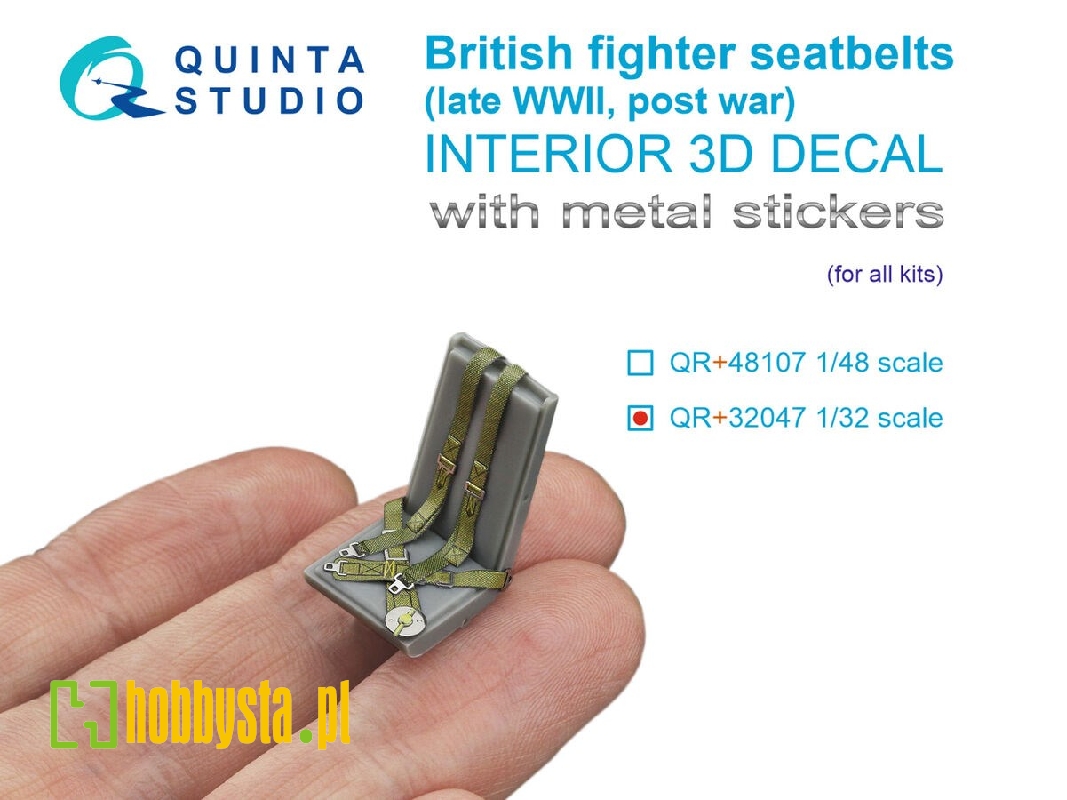 British Fighter Seat Belts (Late Wwii, Post-war) With Metal Buckles (For All Kits) - image 1
