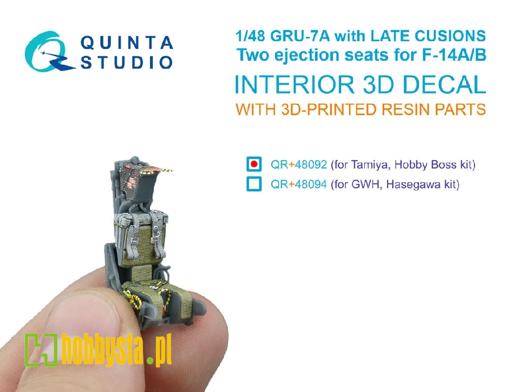 Gru-7 A Late - 2 Ejection Seats For F-14 A/B (For Tamiya & Hobby Boss Kits) - image 1 Gru-7 A Late - 2 Ejection Seats For F-14 A/B (For Tamiya & Hobby Boss Kits) - image 1