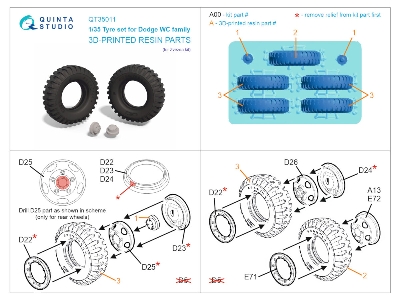 Dodge Wc Family - 3-d Printed Tyre Set (For Zvezda Kits) - image 9