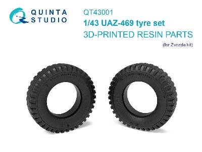 Uaz-469 - 3-d Printed Tyre Set (For Zvezda Kits) - image 1