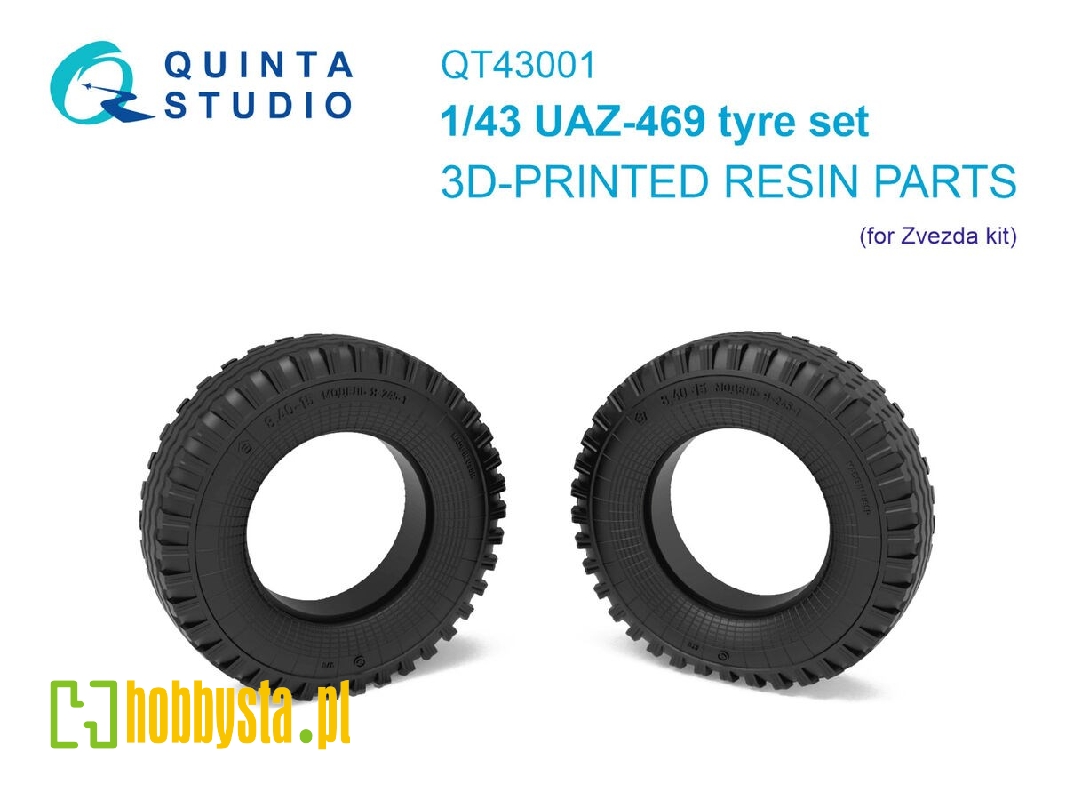 Uaz-469 - 3-d Printed Tyre Set (For Zvezda Kits) - image 1 Uaz-469 - 3-d Printed Tyre Set (For Zvezda Kits) - image 1