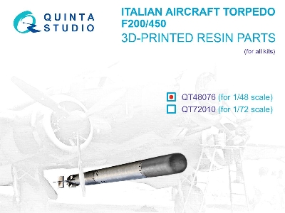 Italian Wwii Aircraft Torpedo F200-450 (3d-printed / For All Kits) - image 1